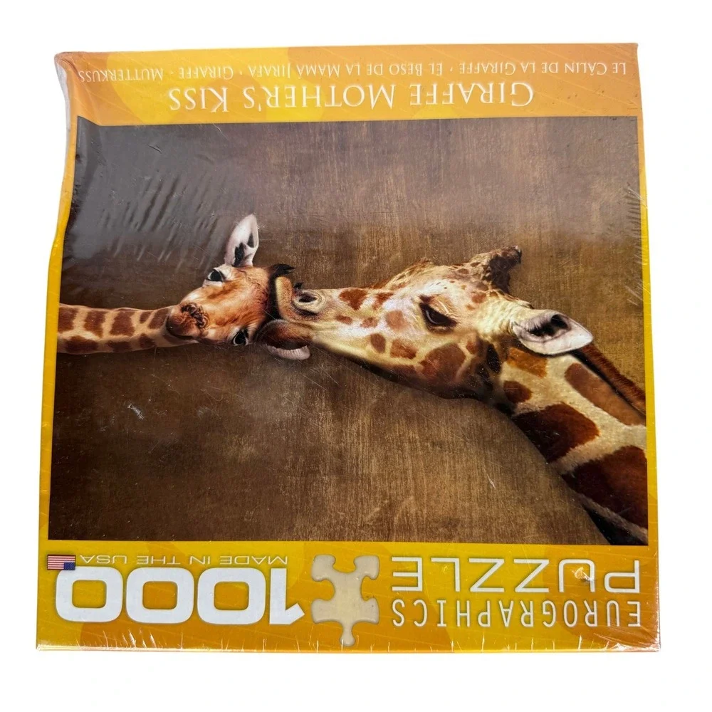 EuroGraphics Giraffe Mother's Kiss 1000 Piece Jigsaw Puzzle New Sealed USA Made